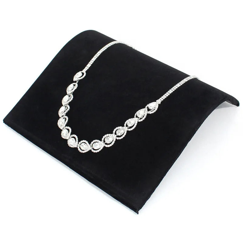 Velvet Bridge-Shape Necklace Board Jewelry Display Stand Bracelet S-Shaped Rack Fashion Accessory Showcase Traditional Style