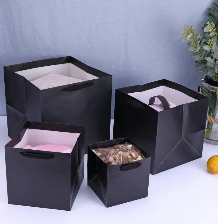 retro solid color paper festival gift bags