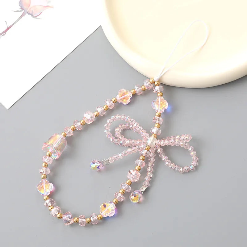 1 Piece Elegant Lady Butterfly Beaded Beaded Bag Pendant Mobile Phone Chain