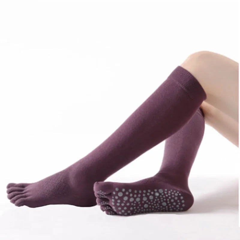 Women's Casual Sports Color Block Cotton Jacquard Crew Socks A Pair