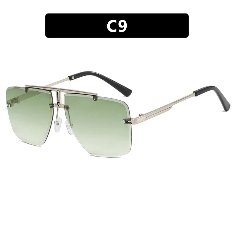 Hip-Hop Punk Streetwear Gradient Color Pc Polygon Frameless Men's Sunglasses