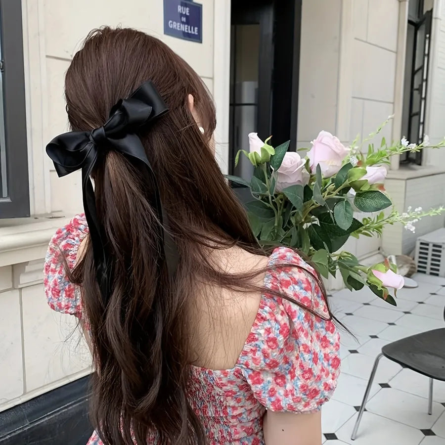 Women's Elegant Solid Color New Style Bow Knot Cloth Hair Clip