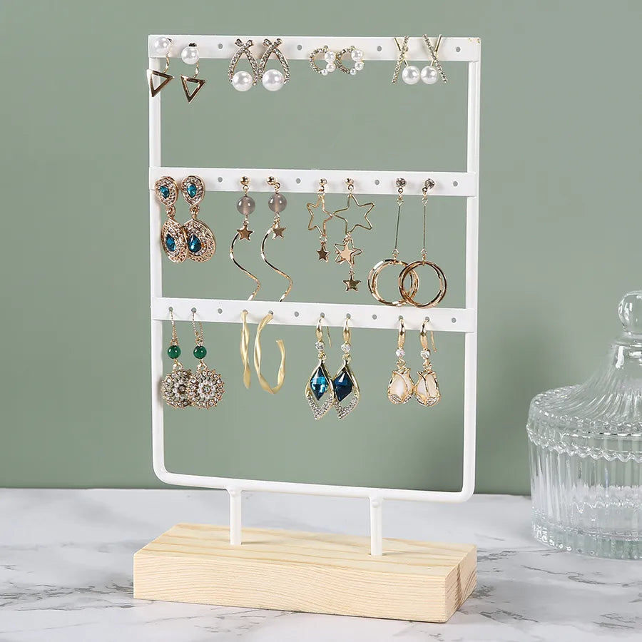 Wrought Iron Creative Earrings Pine Bottom Household Hanging Earrings Earrings Storage Jewelry Display Shelf Factory Wholesale