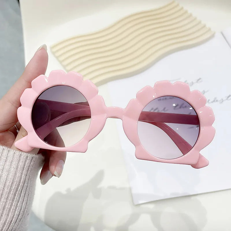 Cute Sweet Solid Color PC Special-Shaped Mirror Full Frame Kids Sunglasses