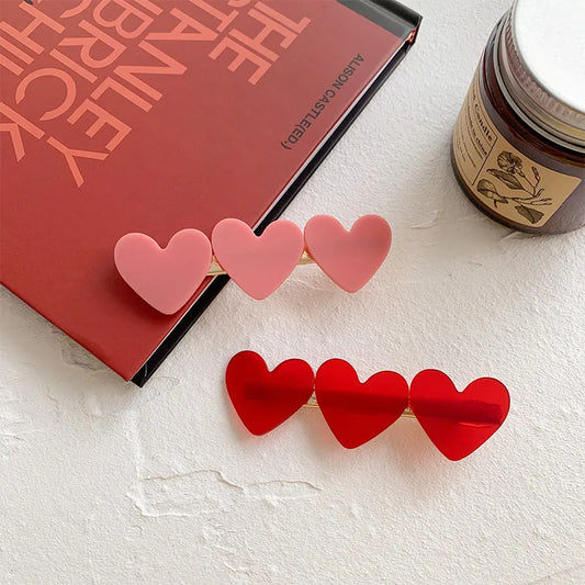 IG Style Sweet Women's Heart Shape Acetic acid sheets Metal Hair Clip