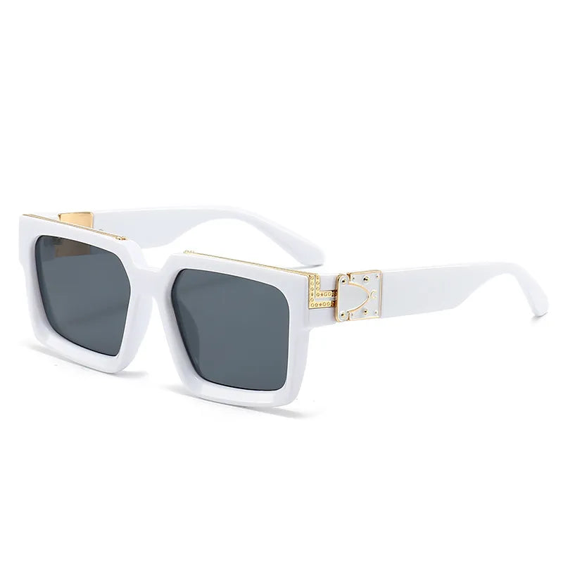 Hip-Hop Color Block Ac Square Full Frame Glasses