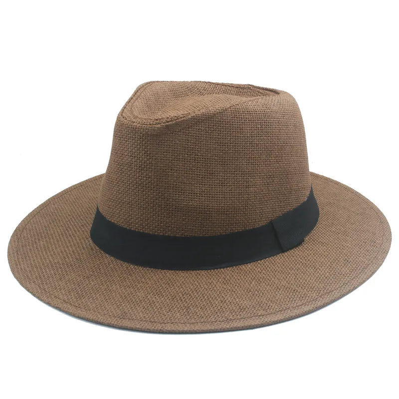 Unisex Retro Classic Style Solid Color Flat Eaves Sun Hat