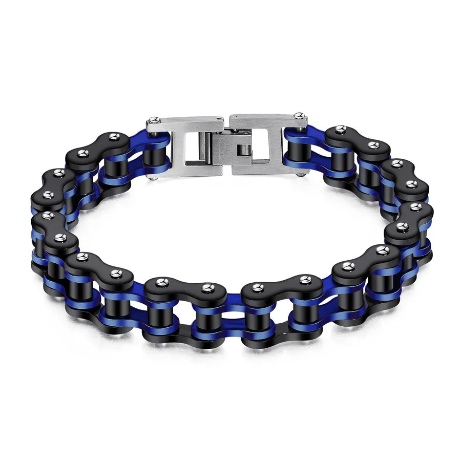 Punk Geometric Titanium Steel Asymmetrical Plating Men's Bracelets