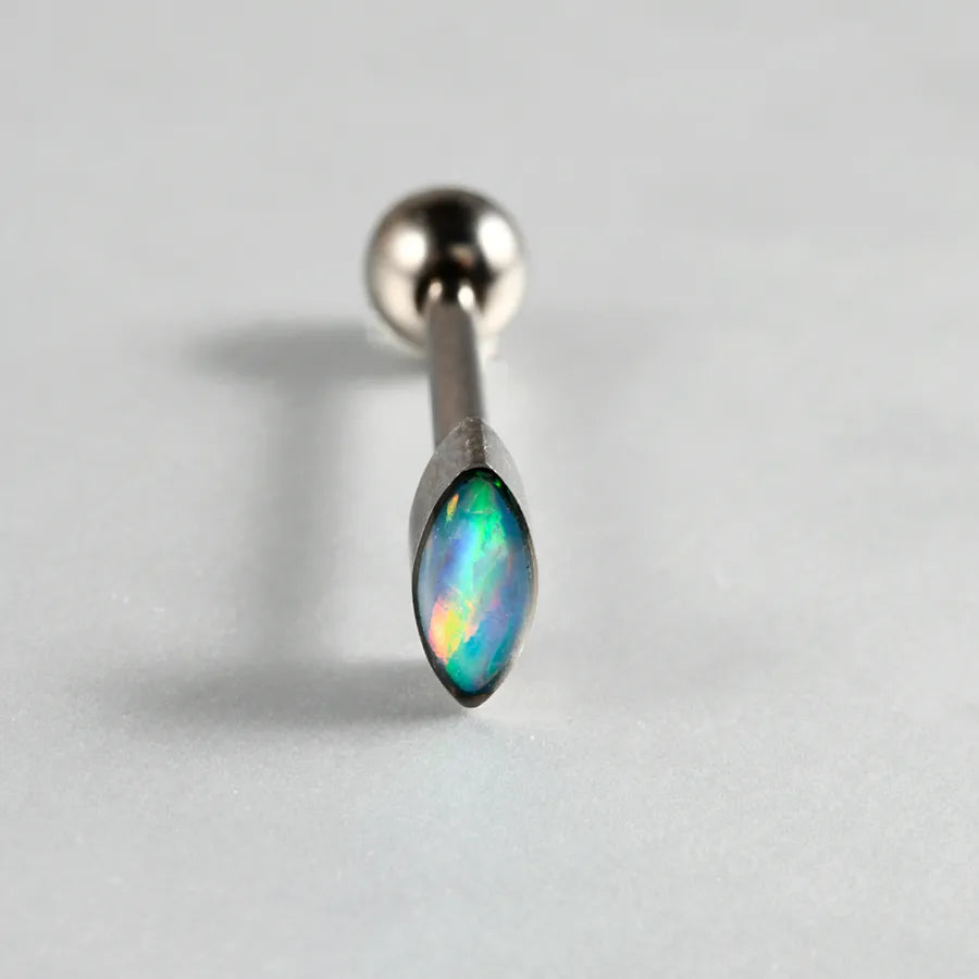1 Piece Lip Rings Casual Elegant Vacation Coffin Horse Eye G23 Titanium Resin Opal Polishing Resin Opal Tongue Rings