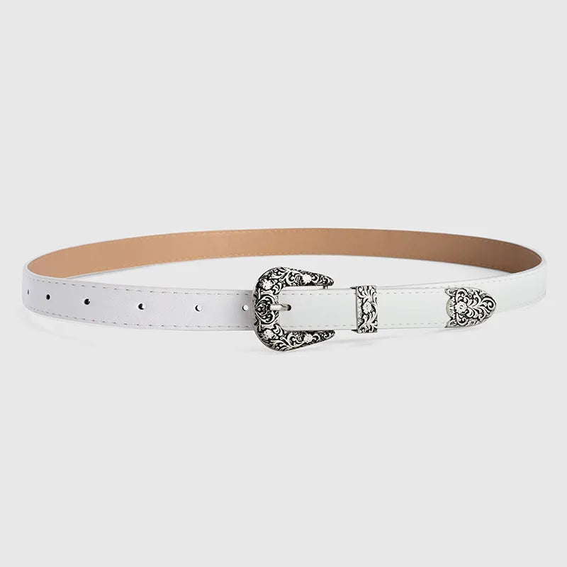Retro Streetwear Geometric Pu Leather Alloy Women's Leather Belts