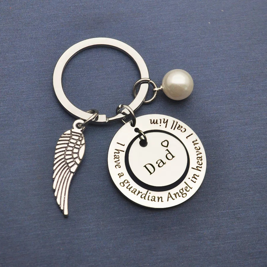 Simple Style Letter Wings 201 Stainless Steel Zinc alloy Father'S Day Memorial Keychains