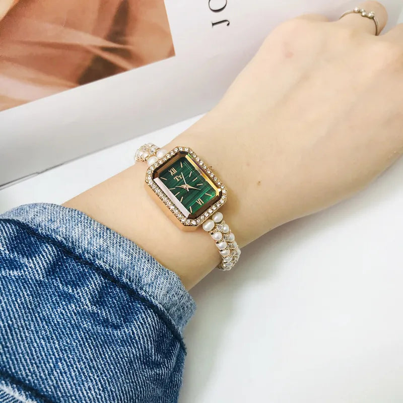 Elegant Streetwear Rectangle Jewelry Buckle Quartz Watch Women's Watches