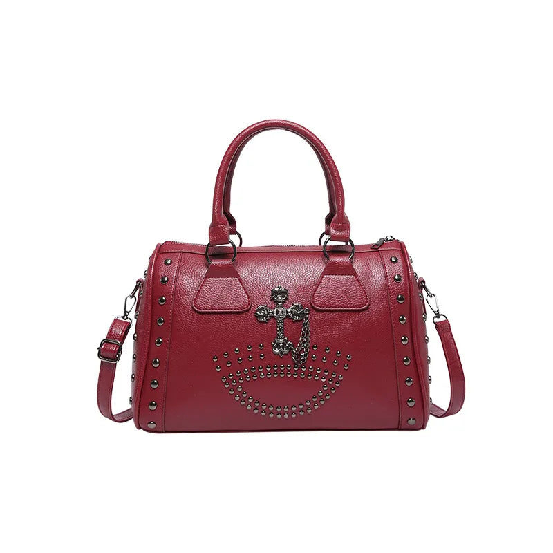 Women's Pu Leather Cross Classic Style Chain Pillow Shape Zipper Shoulder Bag Handbag Crossbody Bag