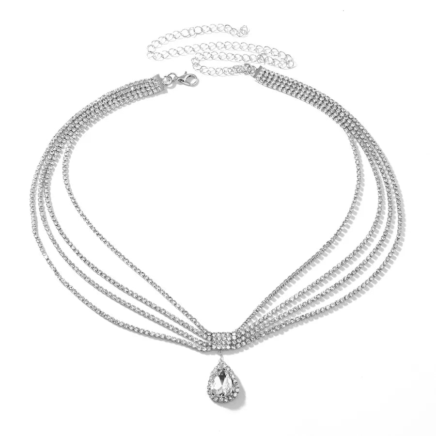 Bohemian Crystal Bridal Forehead Decor Brow Heart Drop Headband Waterdrop Hair Accessory Style Comb Inlet