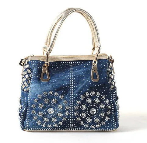 Women's Medium Canvas Geometric Vintage Style Streetwear Weave Square Zipper Tote Bag