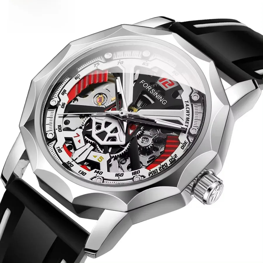 New forsining wind race men's fashion casual hollow waterproof manual mechanical watch wholesale