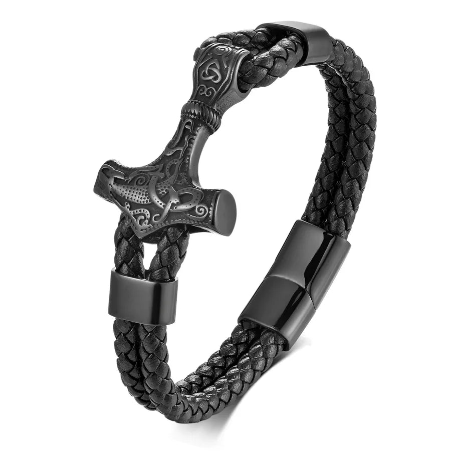 Gothic Retro Cool Style Geometric 304 Stainless Steel 316 Stainless Steel rope Wholesale Bracelets