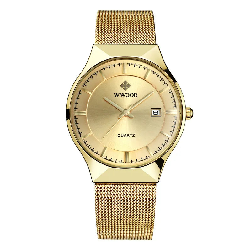 Hold love 8016 watch men's watch mesh quartz calendar waterproof simple men's watch wholesale watch