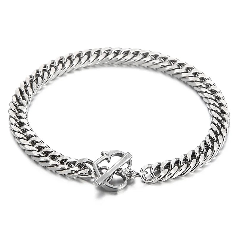 Hip-Hop Retro Solid Color 304 Stainless Steel Bracelets In Bulk