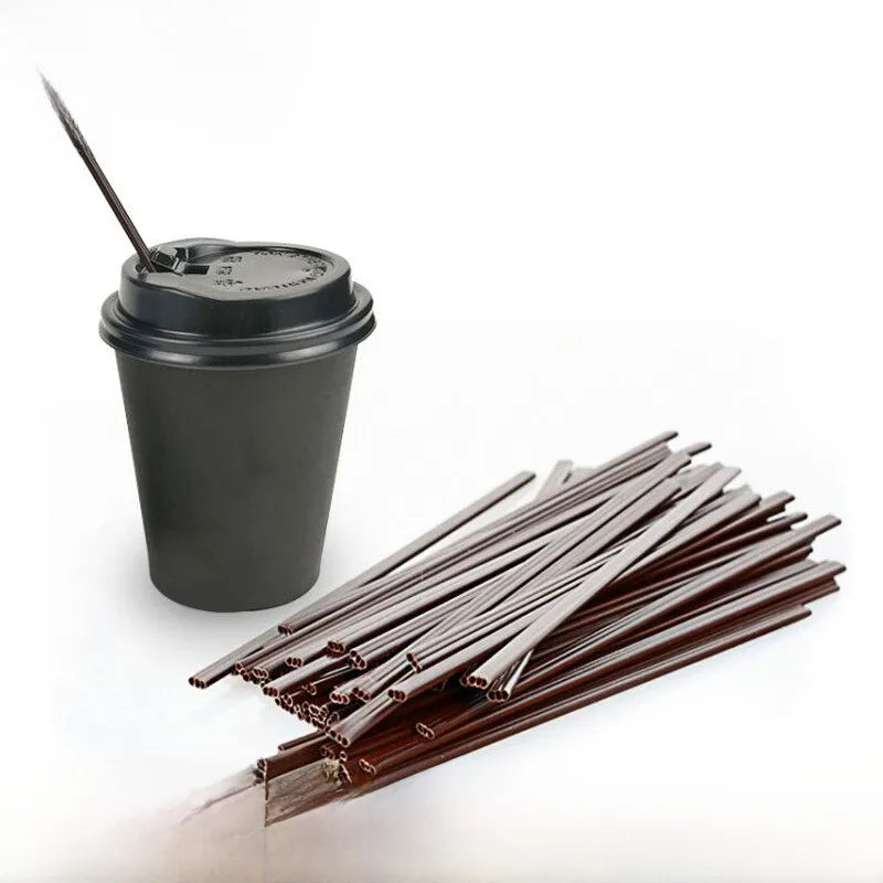 Coffee straw disposable single independent paper packaging three-hole coffee mixing rod hot drink milk tea mixing Rod Wood