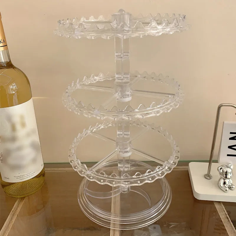 Multi-Layer Rotating Earring Storage Rack Women's Jewelry Display Stand Bracelet Necklace Small Accessories Holder Hair Tie