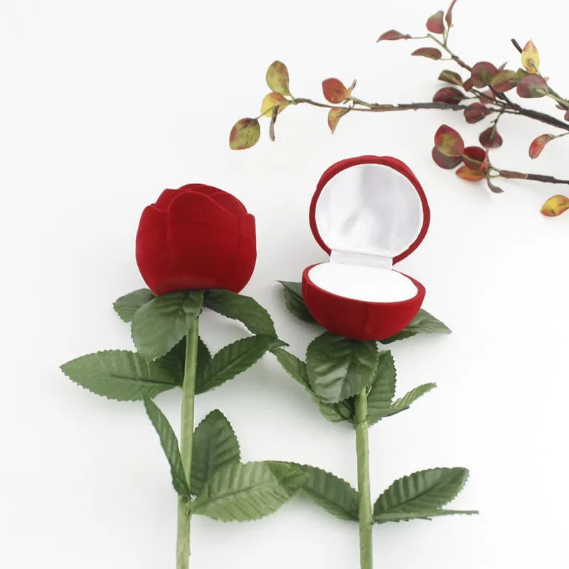 simple style flower plastic valentine's day jewelry boxes