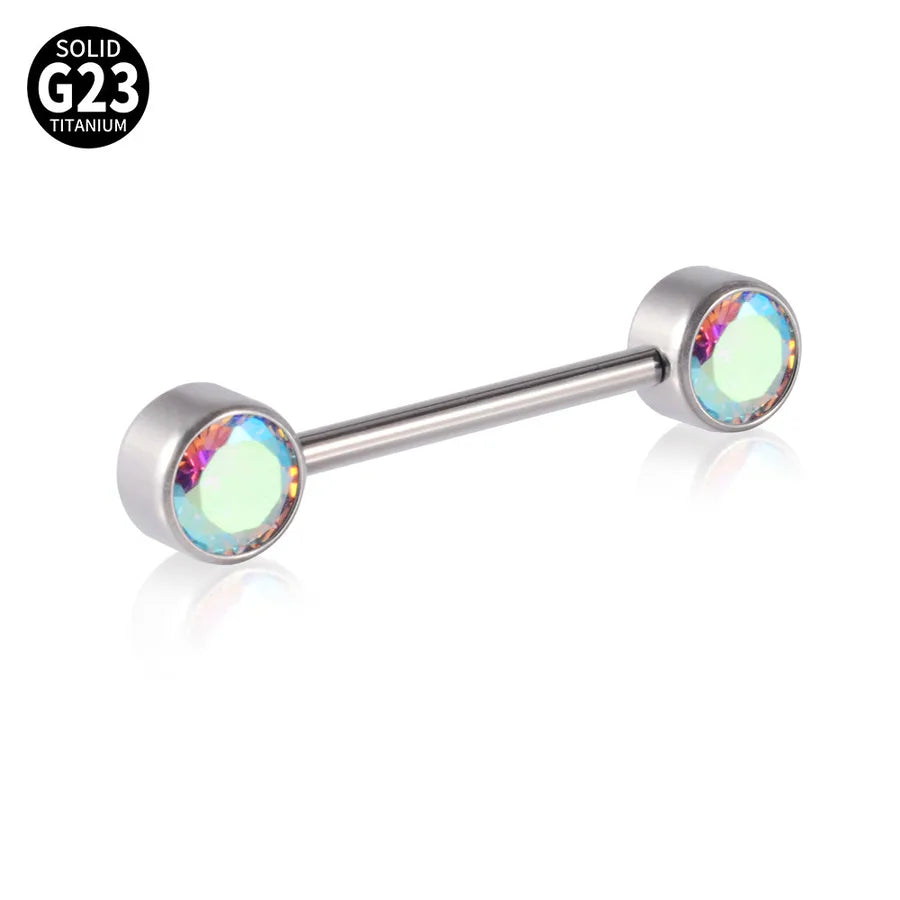 1 Piece Nipple Rings & Studs Casual Vacation Geometric G23 Titanium Inlay Opal Zircon