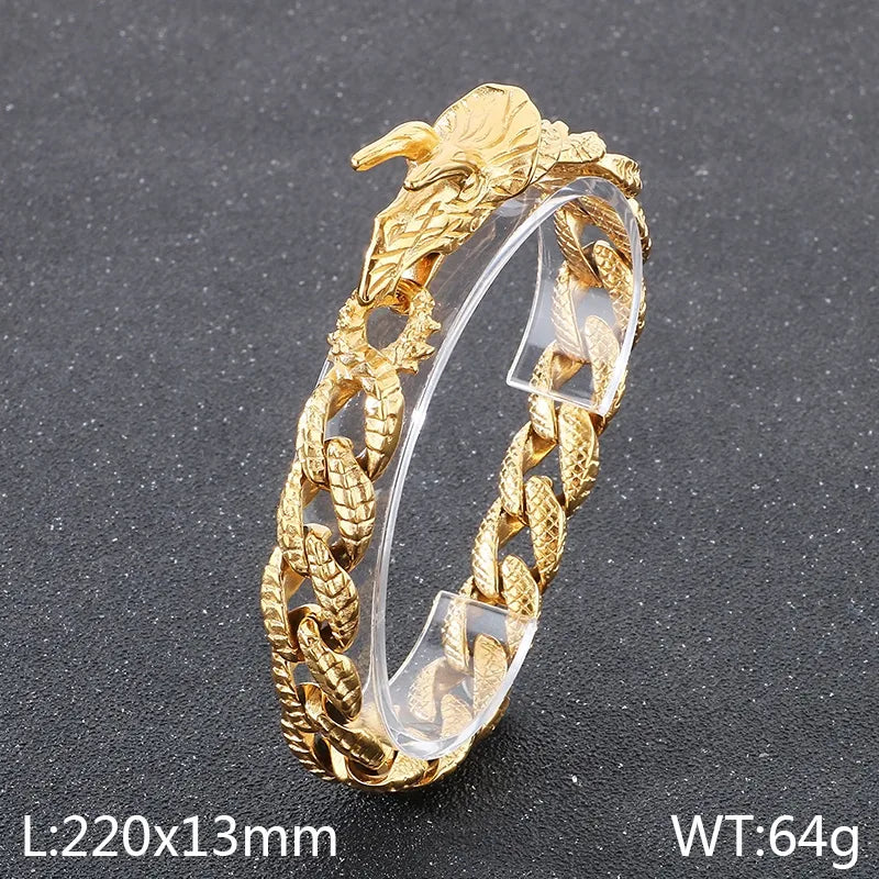304 Stainless Steel 18K Gold Plated Geometric Bracelets