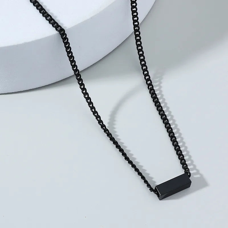 nihaodropshipping simple style cube pendant titanium steel necklace wholesale jewelry