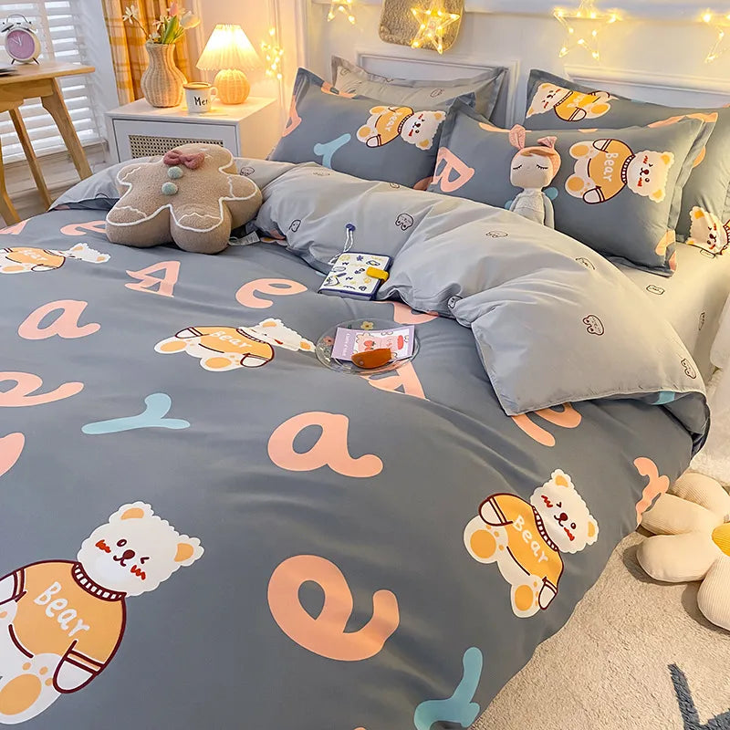 Factory direct supply bedding four-piece bed sheet quilt cover three-piece dormitory single quilt cover single quilt cover simple style