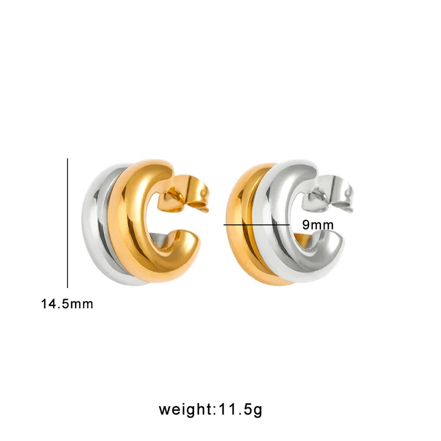 1 Pair Cute Lady Pastoral C Shape Round Snails Mixed Metal 304 Stainless Steel 316 Stainless Steel 18K Gold Plated Earrings