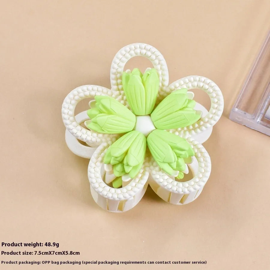 Cute Sweet Women's Flower Plastic Hair Claws