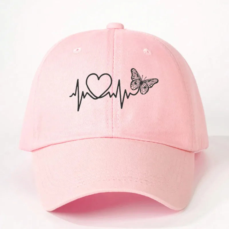Women's Casual Elegant Heart Shape Curved Eaves Baseball Cap