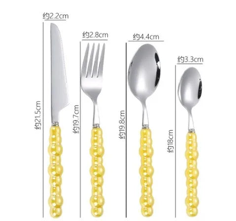 baroque style solid color stainless steel tableware 1 piece 1 set
