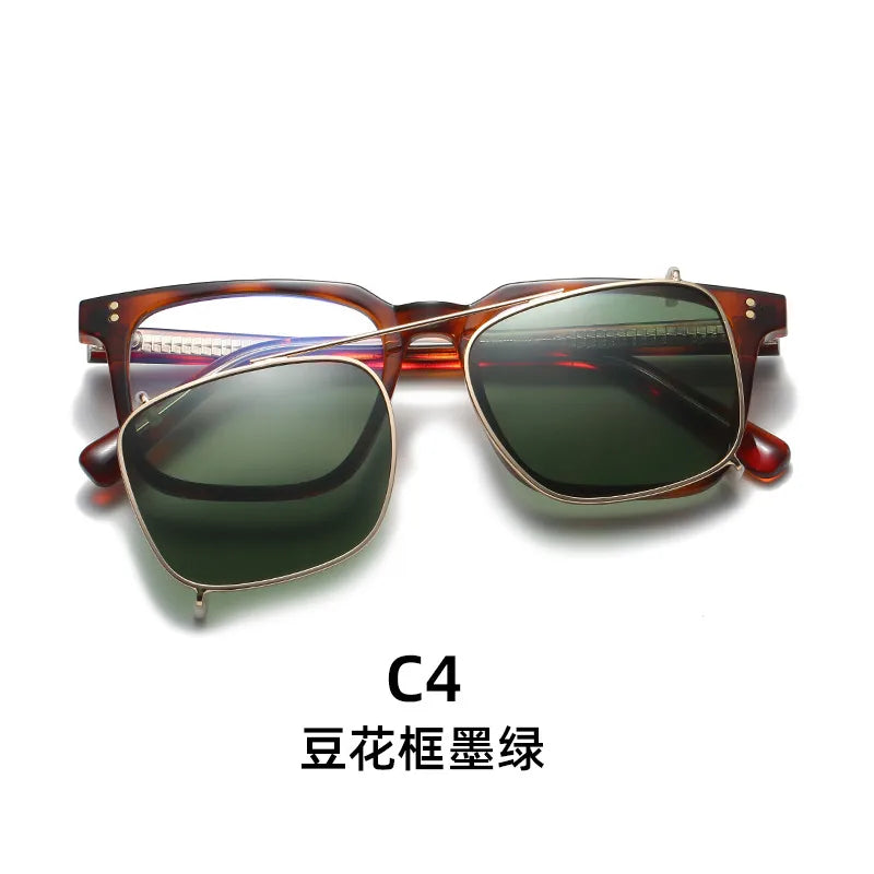 Casual Simple Style Solid Color Tac Round Frame Full Frame Men's Sunglasses