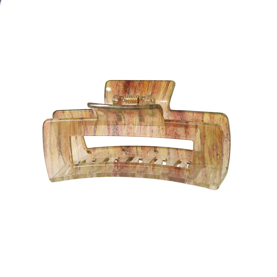 retro artistic stripe leopard plastic resin printing hair claws