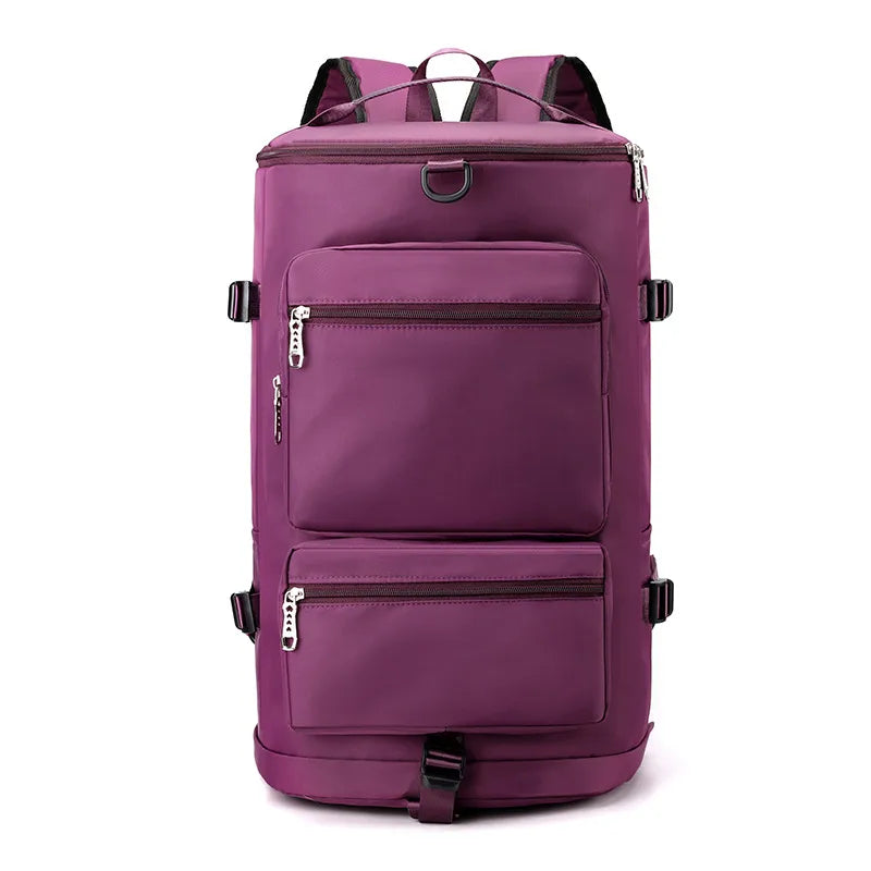 Multi-purpose casual travel bag men's and women's large capacity wet and dry separation fitness bag shoulder short distance luggage bag printed LOGO