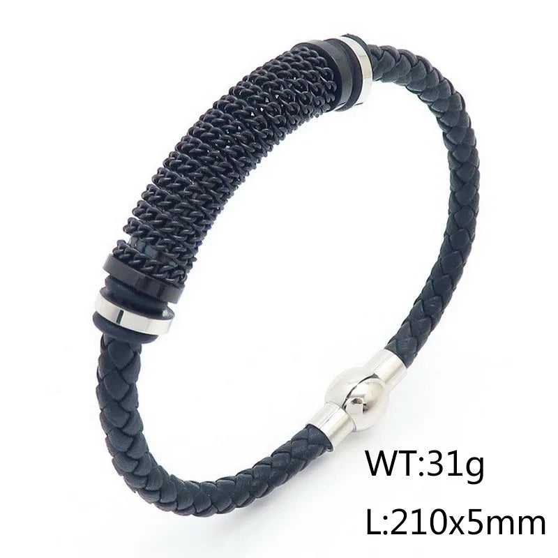 Casual Hip-Hop Geometric Titanium Steel 18K Gold Plated Men's Bangle