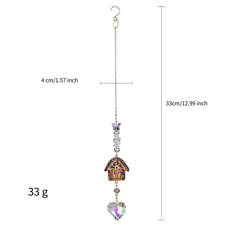 vintage style simple style cat artificial crystal wind chime