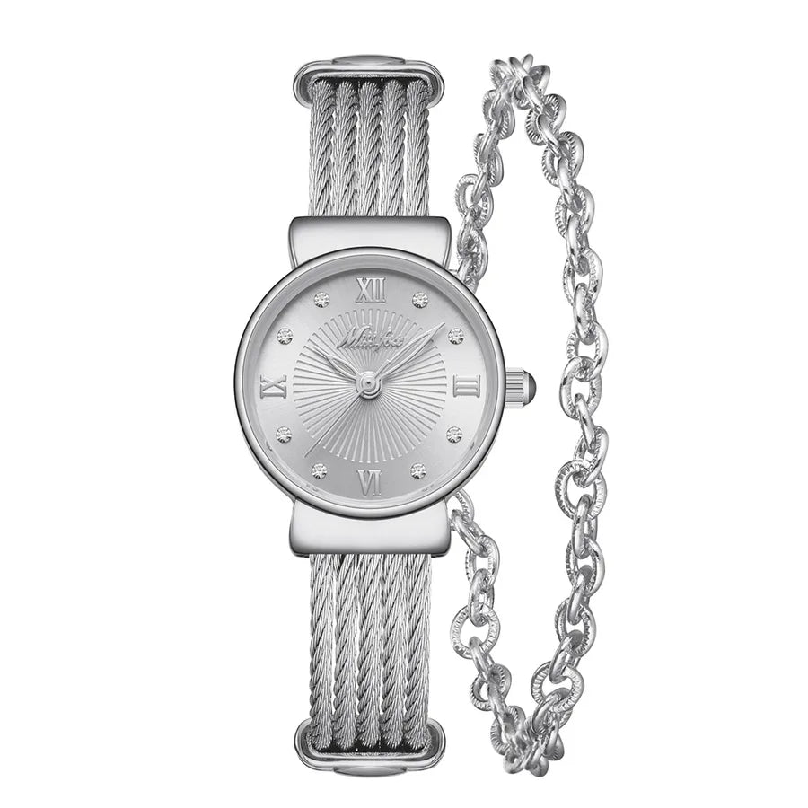 Retro Classic Style Round One Piece Buckle Quartz Women's Watches