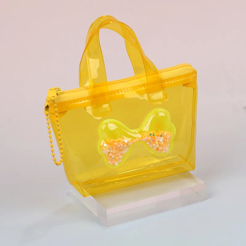 Women's Solid Color Bow Knot PVC Zipper Coin Purses