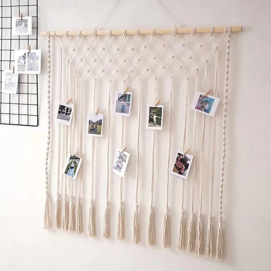 Bohemian style hand-woven tapestry photo clip room decoration wall pendant photo clip Supply