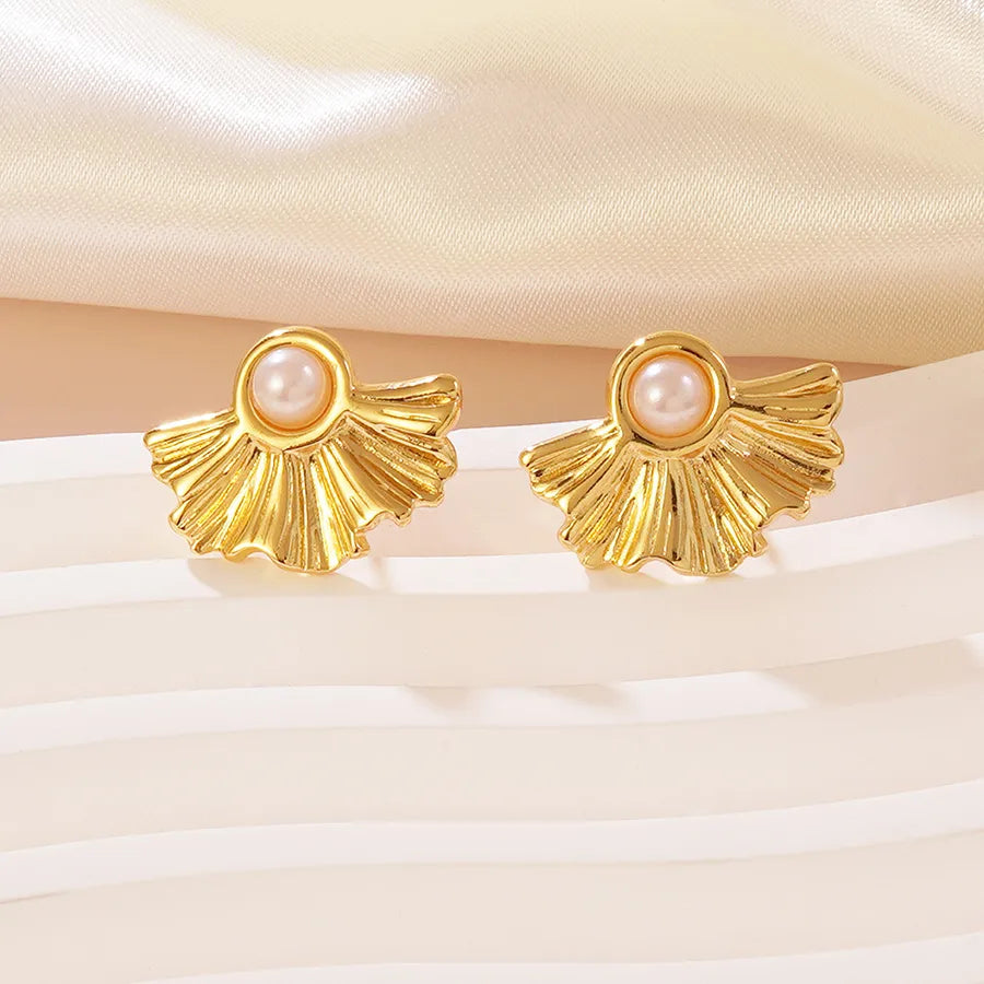1 Pair Hip-Hop Vintage Style Sweet Sector 304 Stainless Steel Imitation Gold Ear Studs