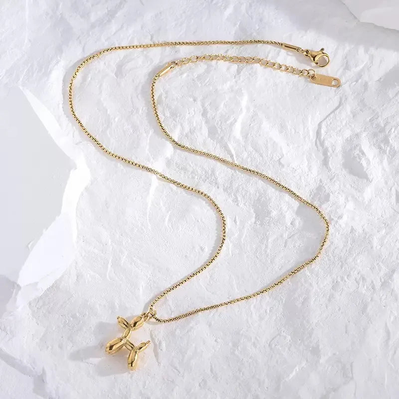 Wholesale Jewelry Vintage Style Simple Style Geometric 304 Stainless Steel 18K Gold Plated cable chain Pendant Necklace