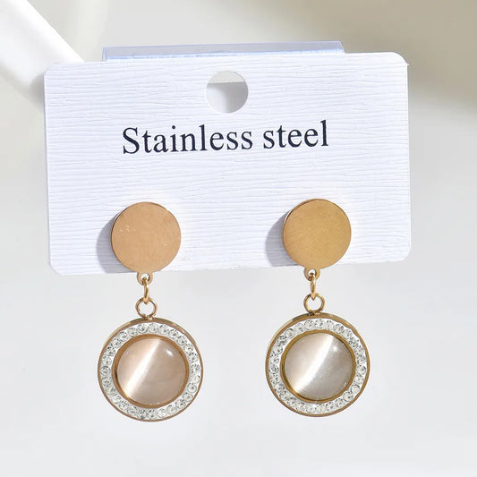 1 Pair Casual Elegant Modern Style Round Square Flower 316 Stainless Steel Ear Studs
