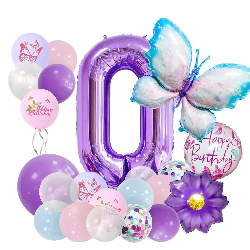 Casual Cute Letter Butterfly Aluminum Film Birthday Festival Balloons