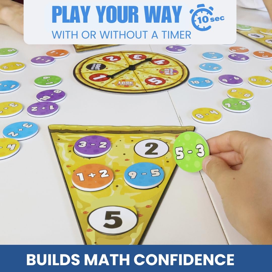 Pidoko Kids Matheroni Pepperoni Math Board Game – Addition & Subtraction for Ages 5–8 | Pizza-Themed STEM Fun