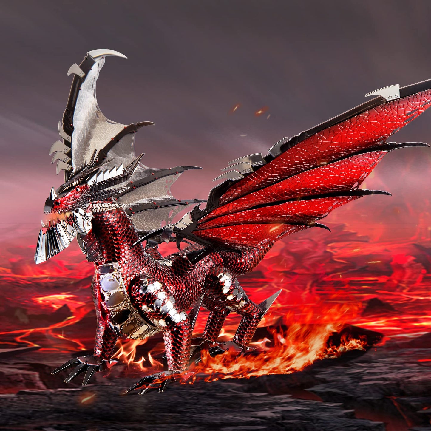 Piececool Black Dragon King 3D Metal Model Kit with DIY Tools | Challenging Family Time Project