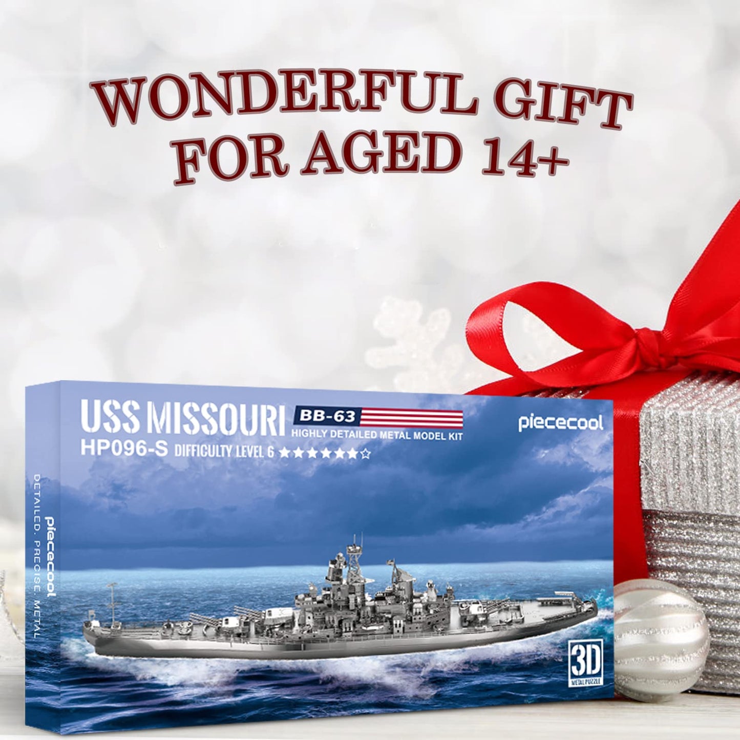 Piececool USS Missouri Battleship 3D Metal Puzzle – DIY Model Kit for Adults