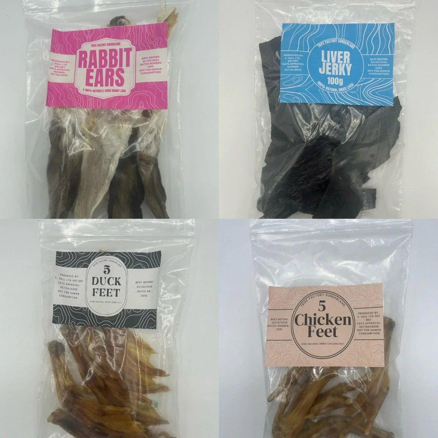 5 Duck Feet - Tripefactory Sunderland - Natural Dried Dog Treats